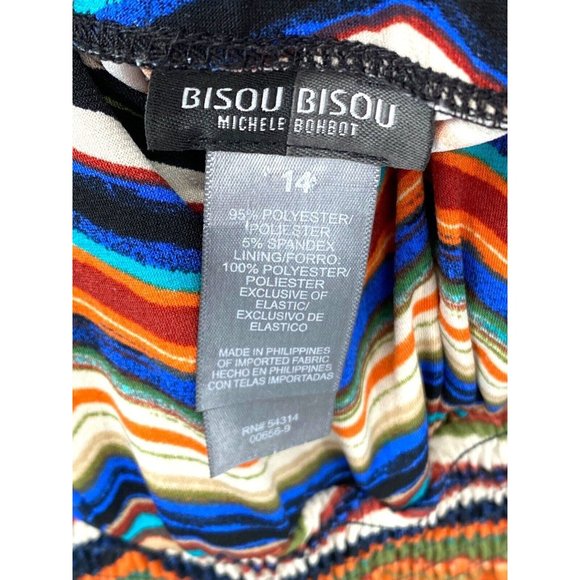 Bisou Bisou Woman Chevron Print Stretch Long Dress Maxi Halter Size 14 - Picture 4 of 4